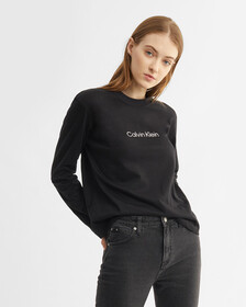 CK STANDARDS BOXY LONG SLEEVE TEE, Black Beauty, hi-res