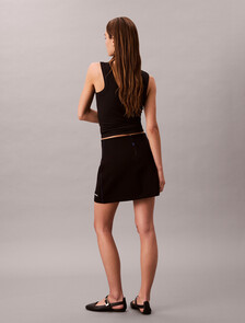 Scuba Jersey Mini Skirt, Black, hi-res