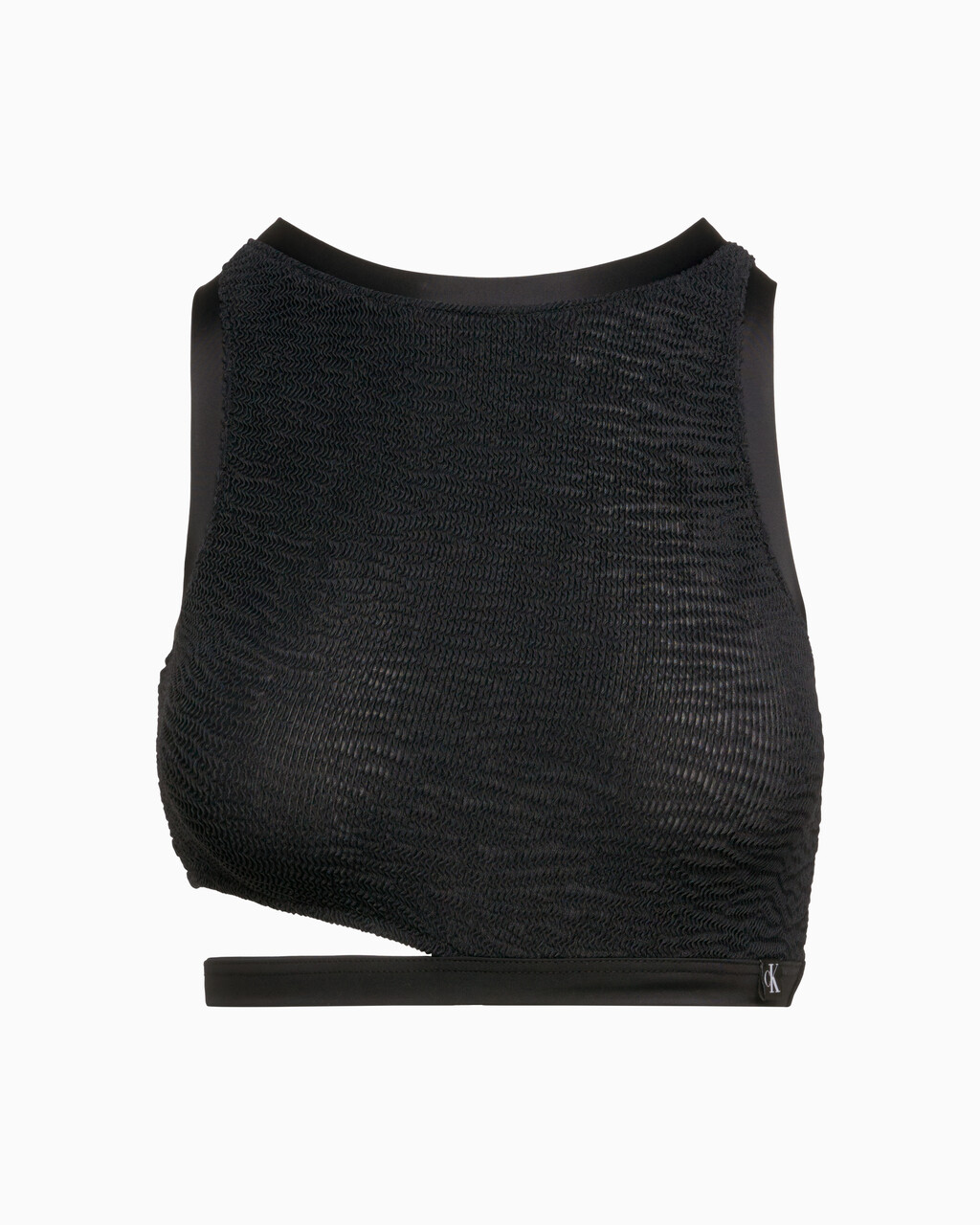 CK Texture Cut Out Tank Bikini Top, Pvh Black, hi-res