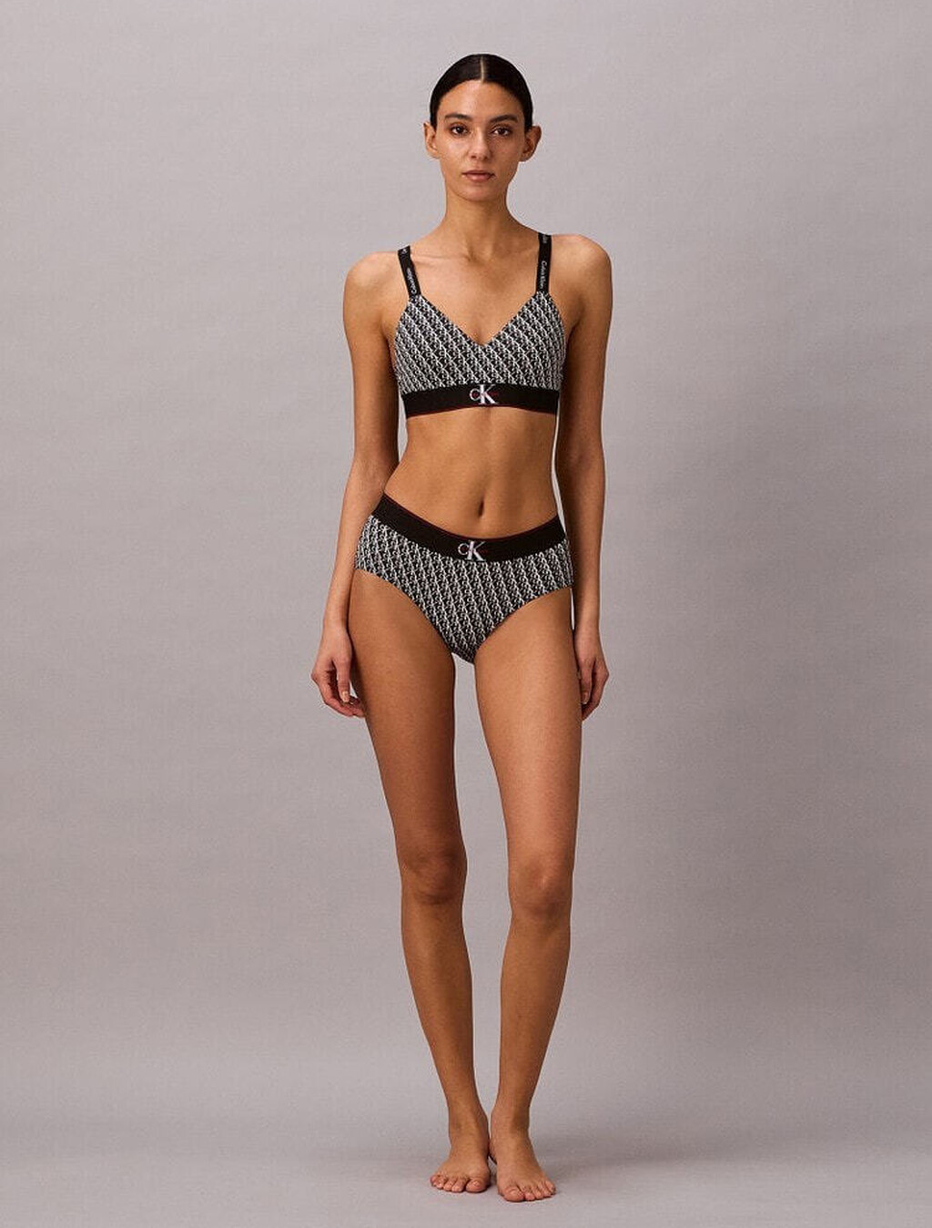 CK Graphic Hipster Panty, MINI STEPPING LOGO BLACK, hi-res