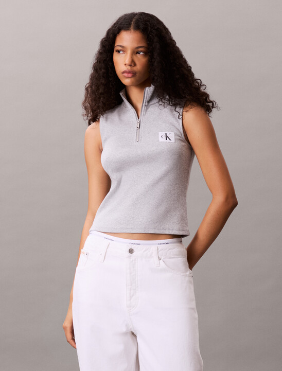 Sleeveless Quarter Zip Top