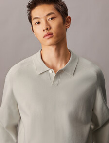 Tech Knit Sweater Polo Shirt, Vaporous Gray, hi-res