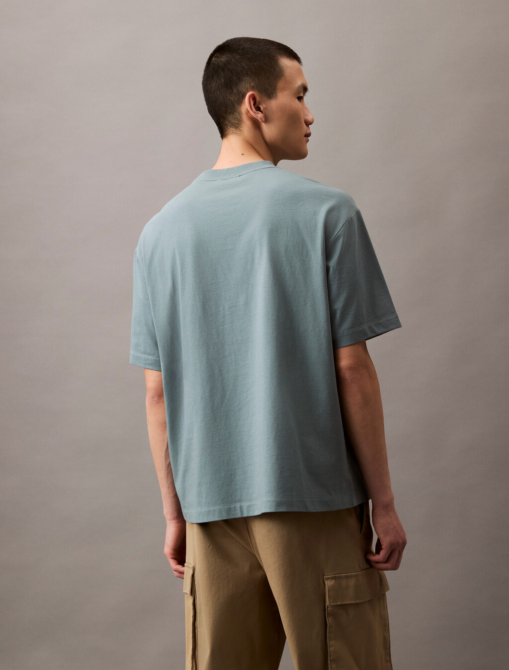 Calvin Logo Crew Neck Tee, Trooper, hi-res