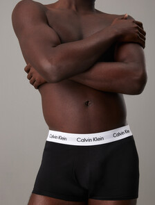 Cotton Stretch 3 Pack Low Rise Trunk, 1 Black / 1 White / 1 Grey Heather, hi-res