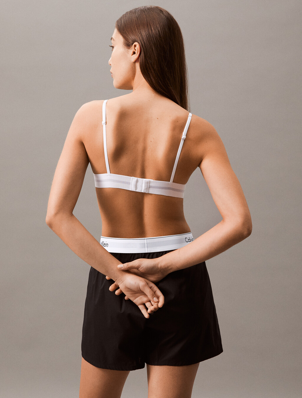 Cotton Modal Stretch Rib Lightly Lined Triangle Bra, Leader Stripe+White, hi-res