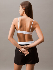 Cotton Modal Stretch Rib Lightly Lined Triangle Bra, Leader Stripe+White, hi-res
