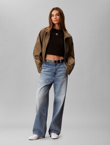 Rib Knit Baby Tee, Black, hi-res