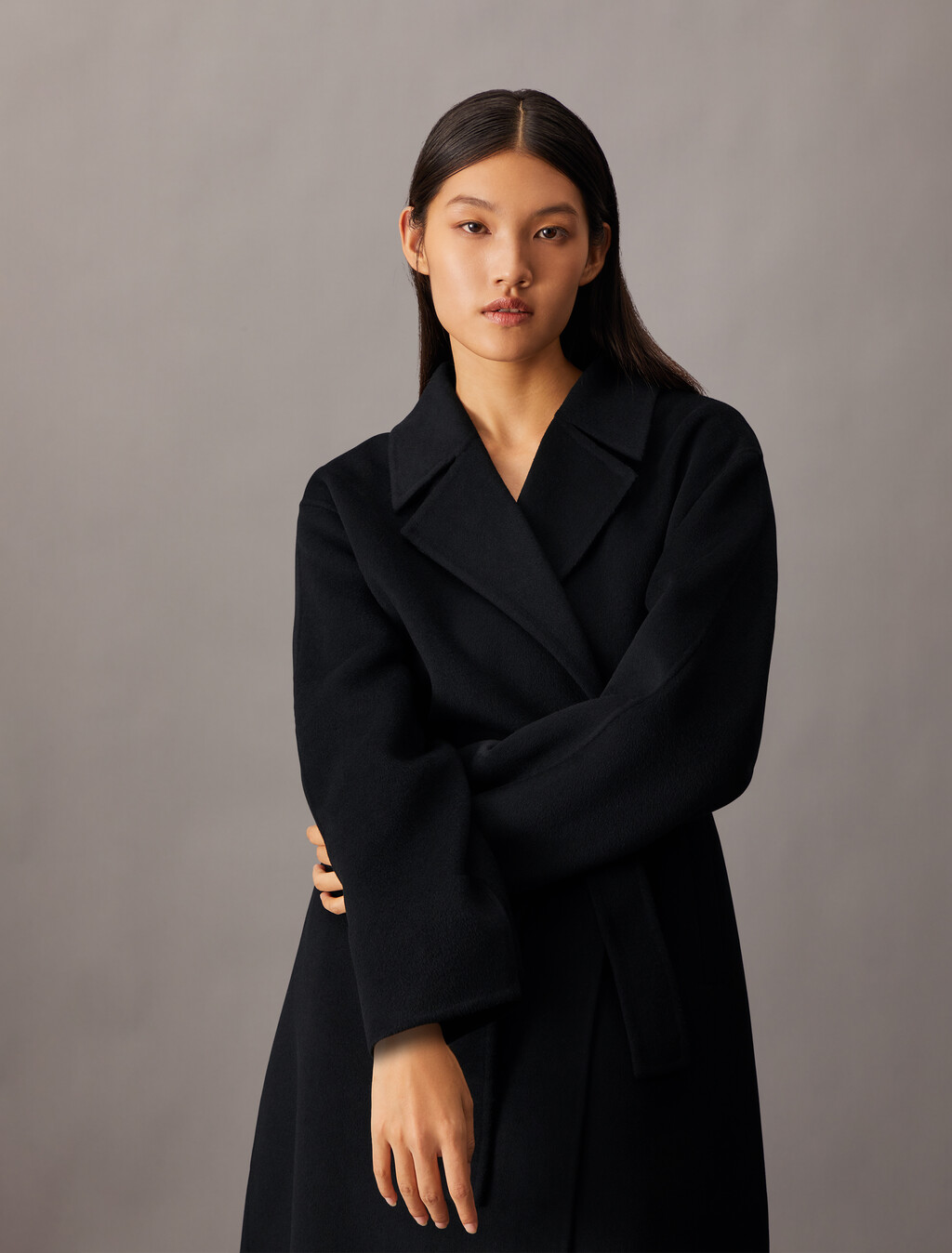 Hero Double Face Wool Blend Trench Coat, Black, hi-res