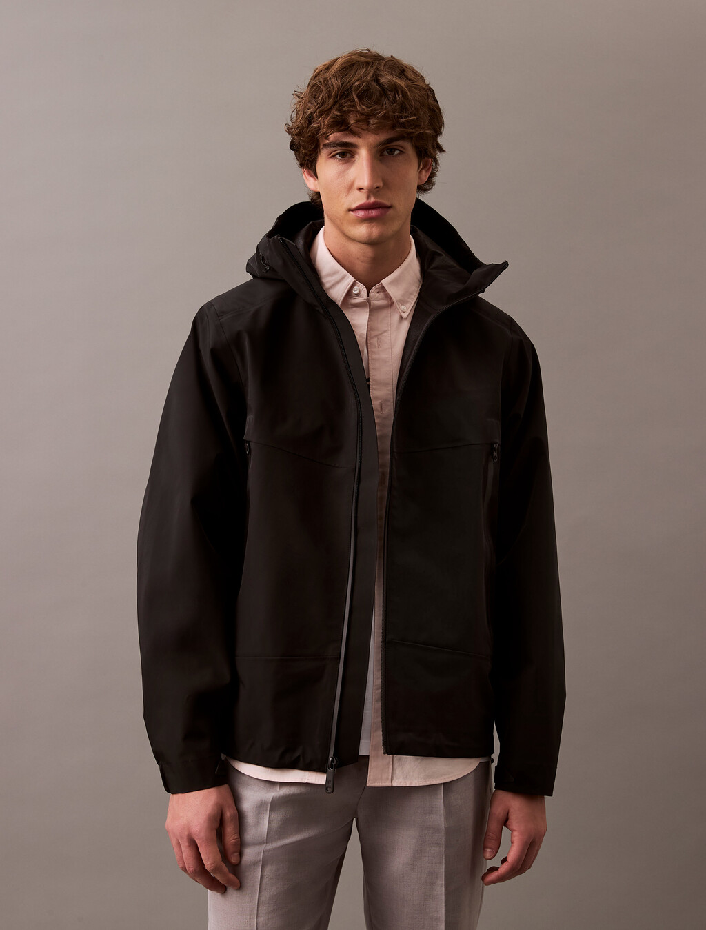 Technical Bonded Windbreaker, Black, hi-res