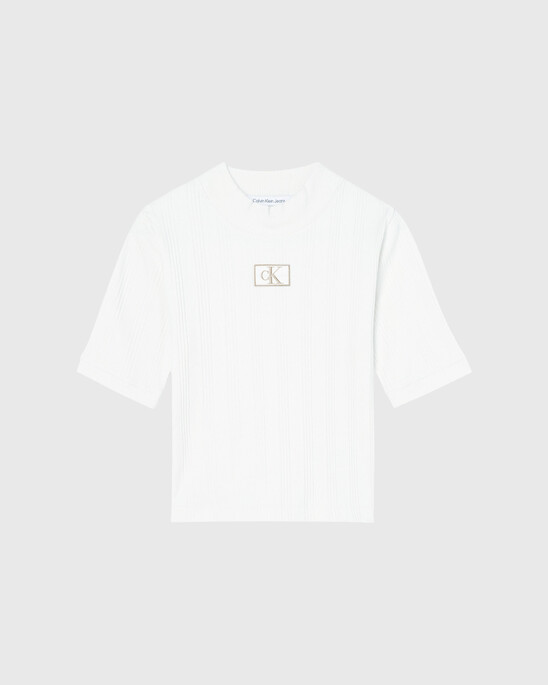 SMALL LOGO BADGE RIB KNIT TOP