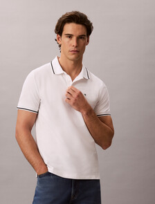 Cooling Tipped Collar Polo, Bright White, hi-res
