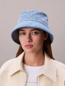 Burnout Emblem Logo Bucket Hat, Vintage Denim, hi-res