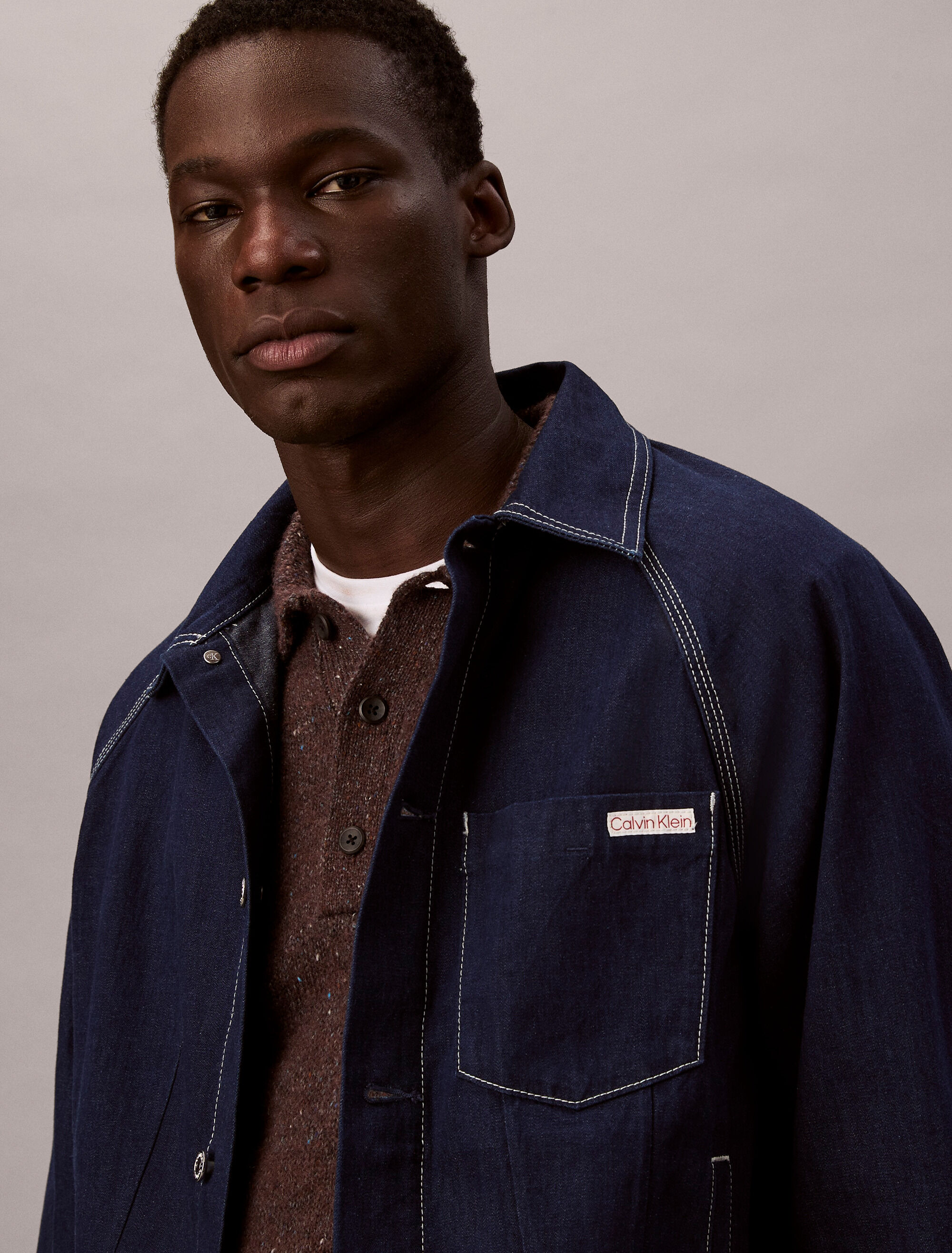 Denim Darted Workwear Jacket | blue | Calvin Klein Singapore