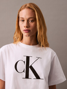 CK Logo Boxy Tee, Brilliant White, hi-res
