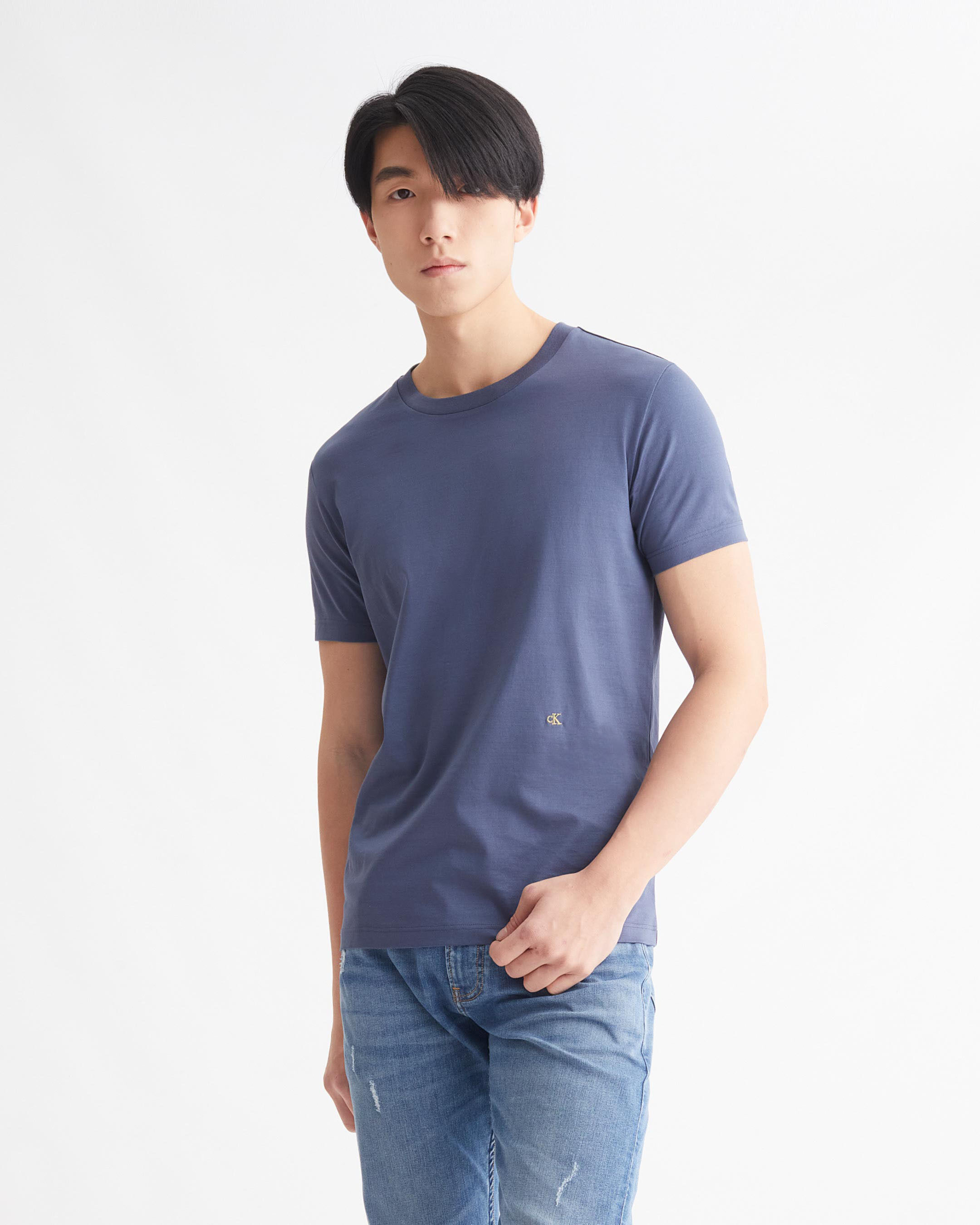 Premium Capsule Double Mercerized Cotton Tee blue Calvin Klein