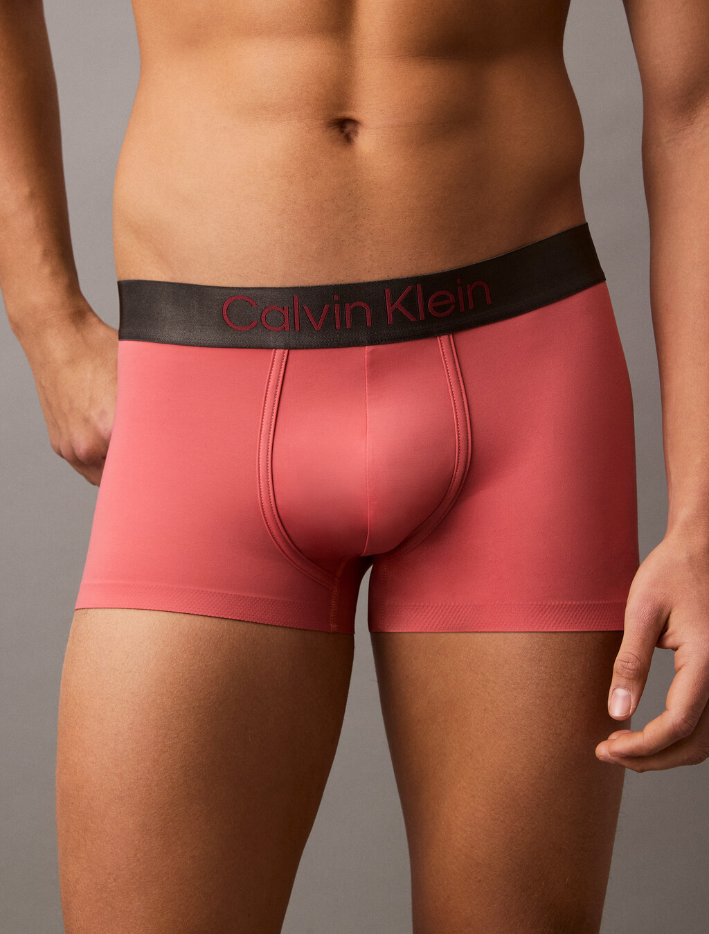 Brushed Microfiber Stretch Low Rise Trunk, Antique Pink, hi-res