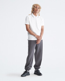 CALVIN KLEIN MOVE ZIP UP POLO, Brilliant White, hi-res