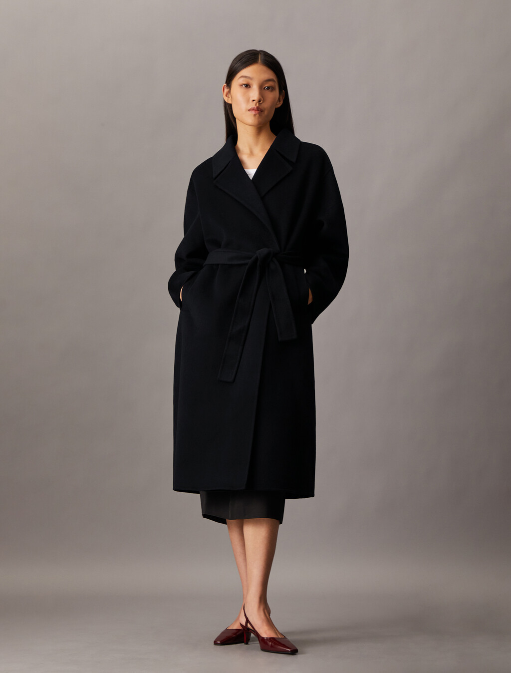 Hero Double Face Wool Blend Trench Coat, Black, hi-res