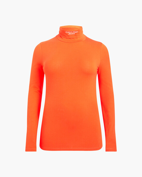 STACKED LONG SLEEVE ROLL NECK TOP