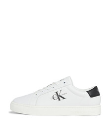 Leather Trainers, Bright White/Black, hi-res