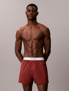 Cotton Poplin Traditional Boxers, 21690 Dual Emblem+Spiced Apple, hi-res