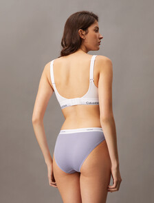 Cotton Stretch Rib String Bikini, Lilac Quartz, hi-res