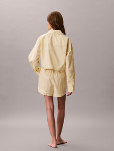 Cotton Poplin Pyjama Shorts, SERA STRIPE PEAR SORBET, hi-res