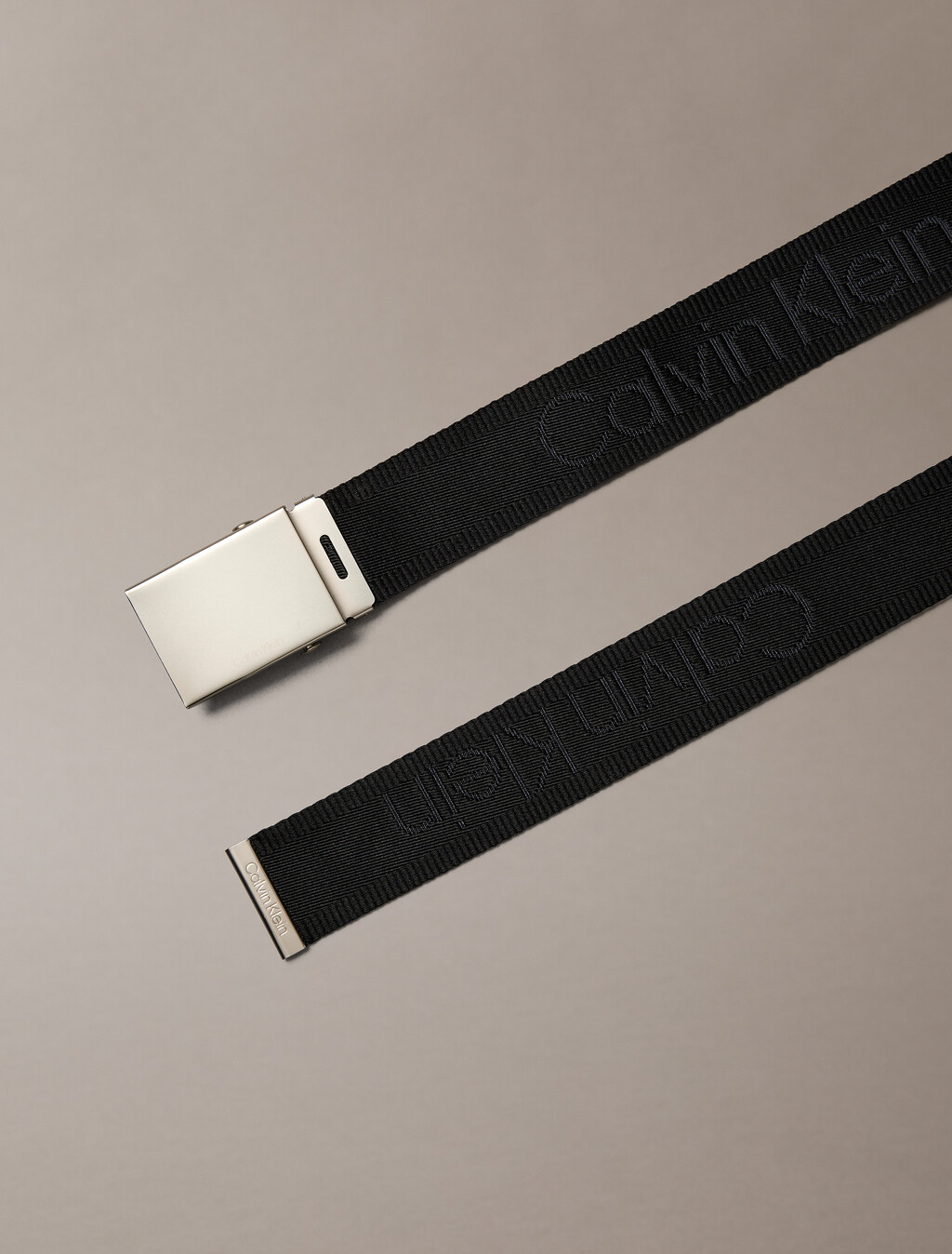 Logo Jacquard Plaque Buckle Belt, Black / Pewter, hi-res