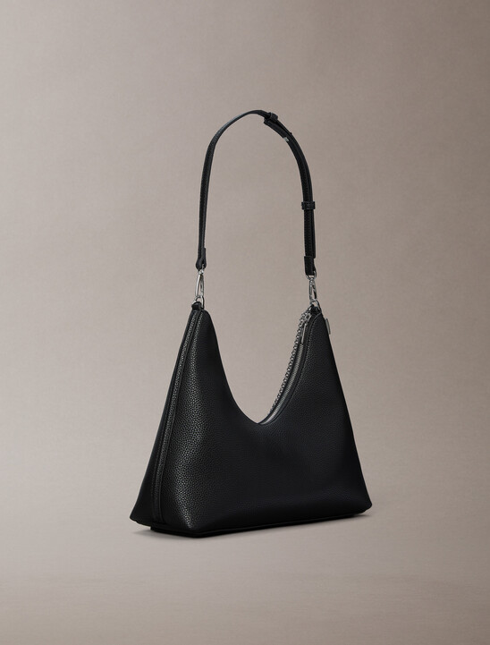 Pebbled Jewellery Chain Hobo Bag