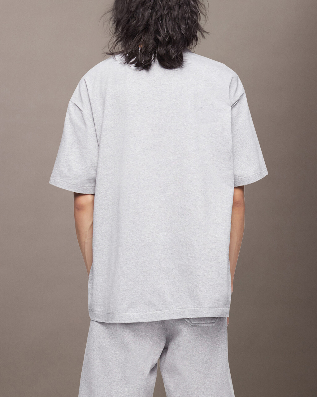 CALVIN LOGO CREW NECK TEE, Heroic Grey Heather, hi-res