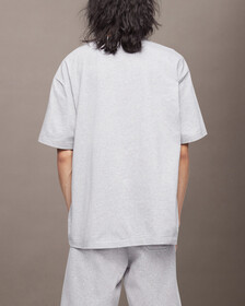 CALVIN LOGO CREW NECK TEE, Heroic Grey Heather, hi-res