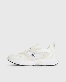 SUEDE AND MESH TRAINERS, White/Creamy White/Black, hi-res