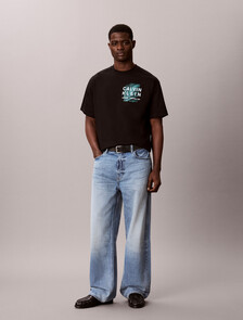 Resort Palm Graphic Relaxed Tee, Black, hi-res