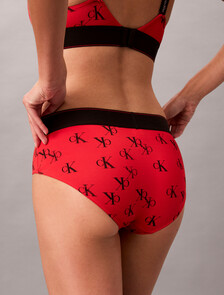 Lightly Lined Bralette - Graphic Monogram Microfibre Stretch, Smudge CK Small+Goji Berry, hi-res