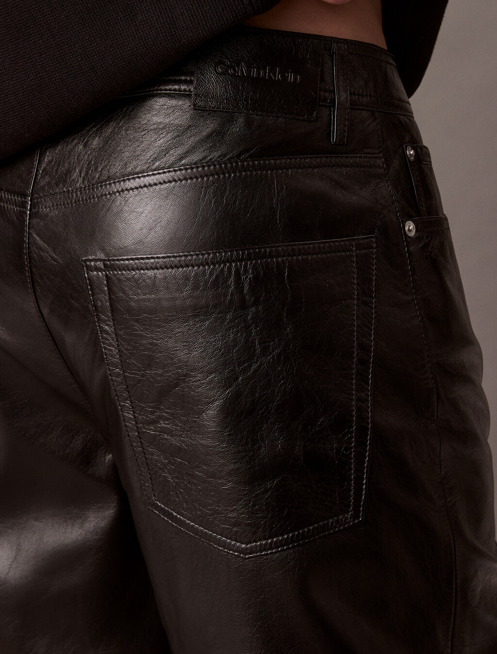 Leather Shorts, Black, hi-res