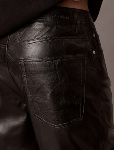 Leather Shorts, Black, hi-res