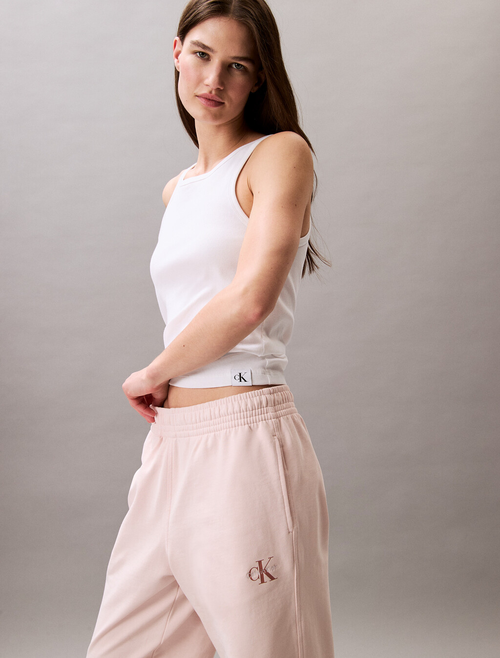 Relaxed Monogram Joggers, Silver Peony, hi-res