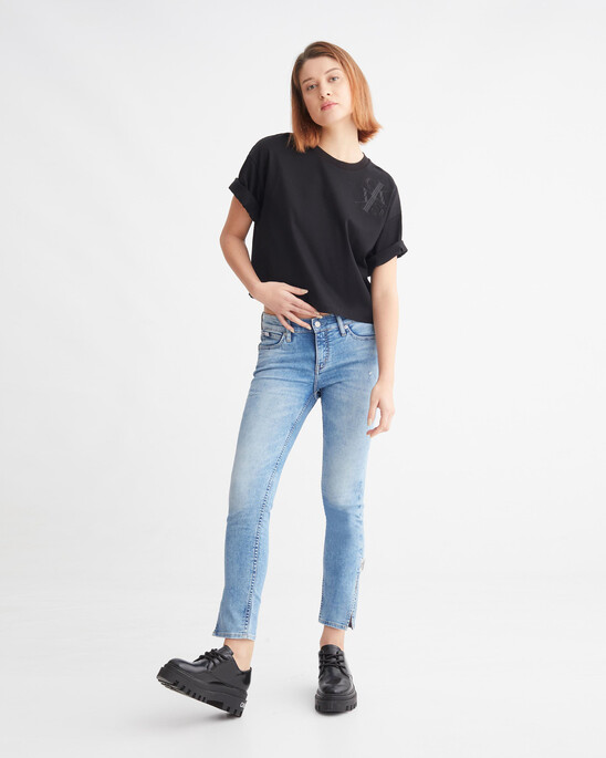 Premium Capsule Mirrored Logo Cropped Tee