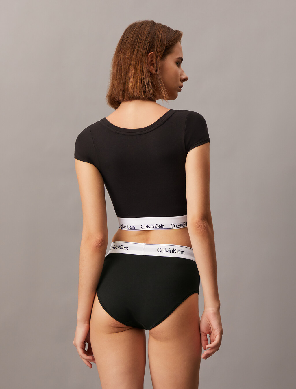 Icon Cotton Modal High Waist Bikini, Black, hi-res