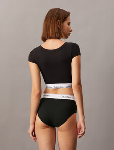 Icon Cotton Modal High Waist Bikini, Black, hi-res