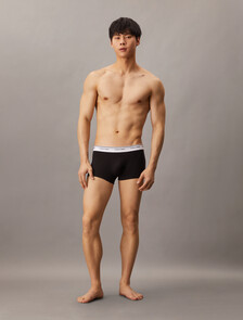 Cotton Stretch Balance Low Rise Trunks 3 Pack, BLACK/BLACK/BLACK, hi-res