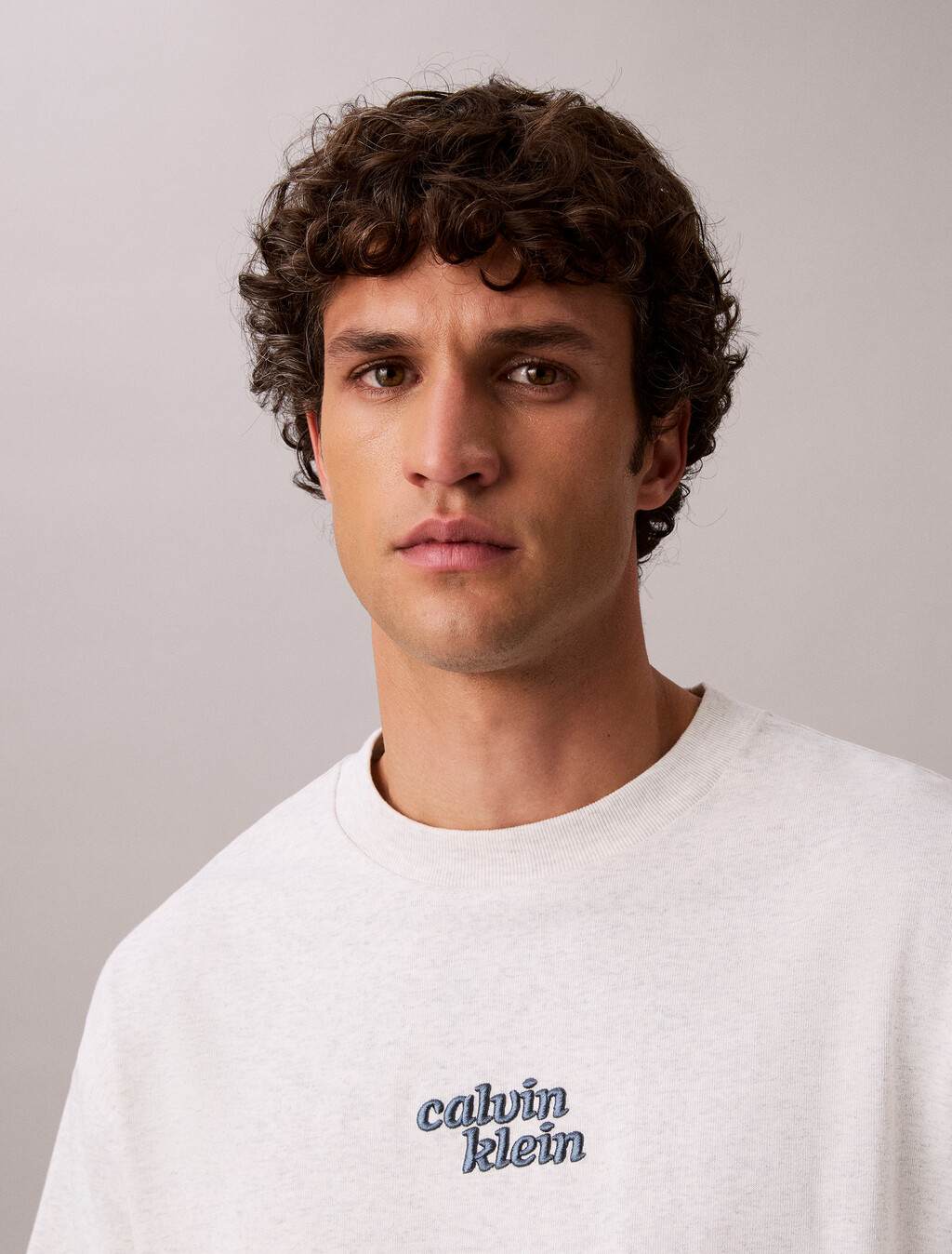 Relaxed High Pile Logo Tee, Snowy Htr, hi-res