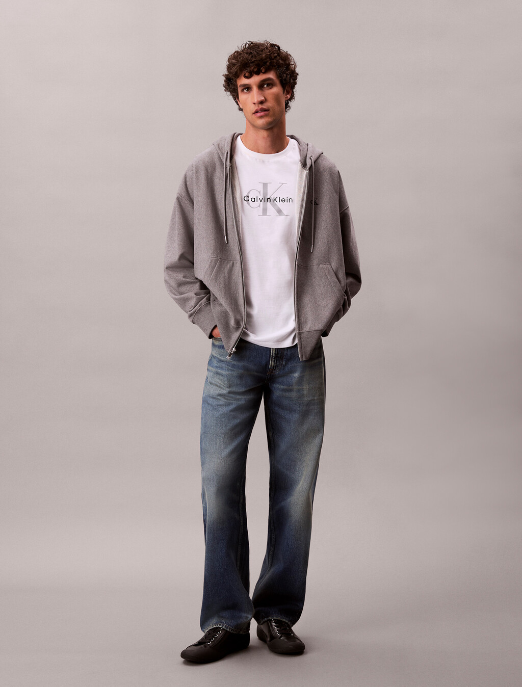 Premium Terry Relaxed Zip Hoodie, Med Grey Htr, hi-res