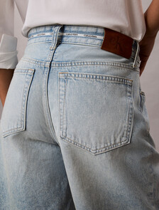 Logo Tape Denim Bermuda Shorts, FRESH WATER, hi-res