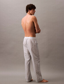 Cotton Poplin Sleep Pants, 18659 PLUSH MONOGRAM_4.65in+ASH, hi-res