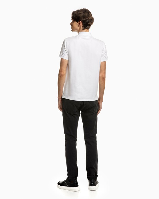 BLACK ARCHIVAL STRIPE MONOGRAM POLO