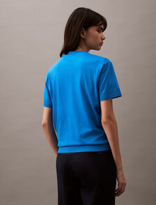 Silk Touch Mockneck Tee, Halogen Blue, hi-res