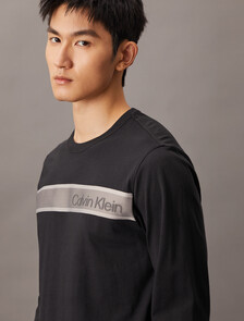 Logo Tape Long Sleeve Tee, Black Beauty, hi-res
