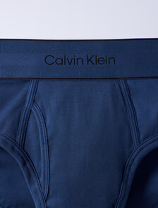 Jung Kook for Calvin Klein Heritage Cotton 3-Pack Brief, Dark Denim/Peat/Lily, hi-res