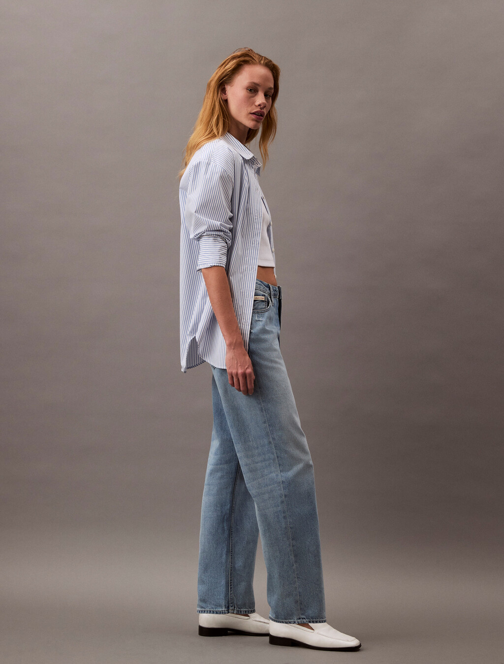 Cooling Relaxed Straight Jeans, RAMS HEAD, hi-res